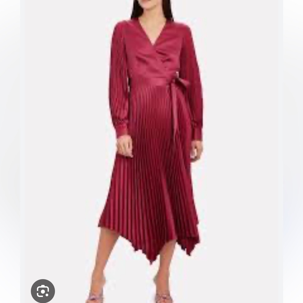 Private Label Burgundy Pleated Dress